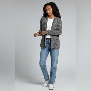 Van Heusen Black & Gray Women’s Open Cardigan